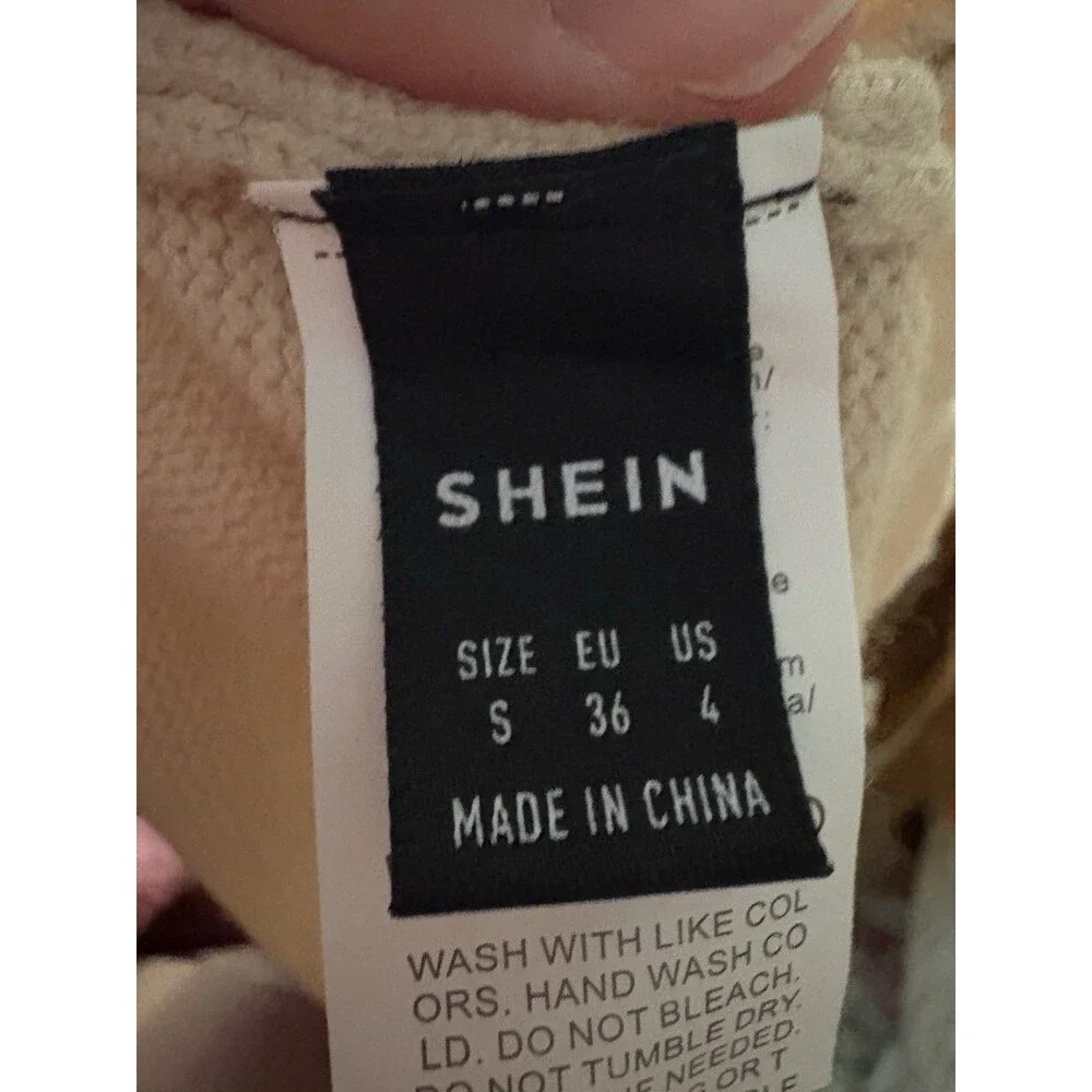 SHEIN Women’s Beige Sweater With Pearl Embellishments Size Small - Picture 5 of 5